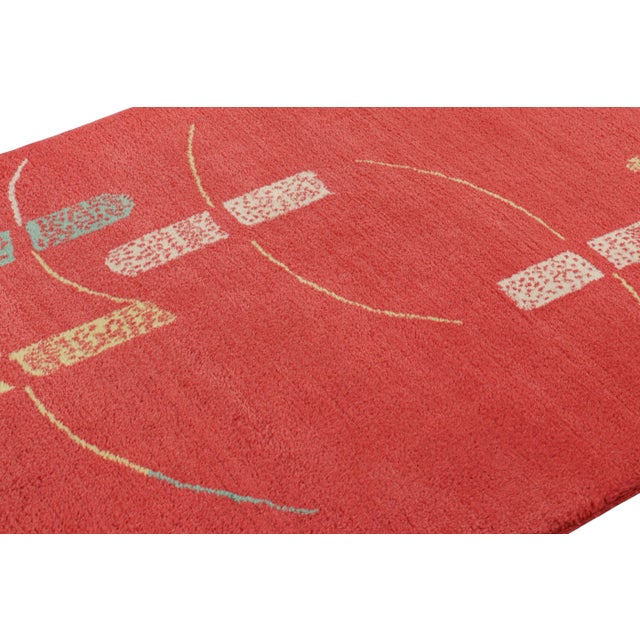Hand-knotted in wool circa 1960-1970, this 4x6 vintage rug is an exciting new piece in Rug & Kilim’s Mid-Century Pasha...