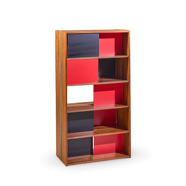 Brown Evans Clark for Glenn of California Mid Century Walnut Room Divider Bookshelf For Sale - Image 8 of 8