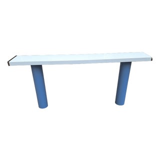 Console in White Lacquer with Cylindrical Plastic Legs by Tresoldi Salvati, 1980s For Sale