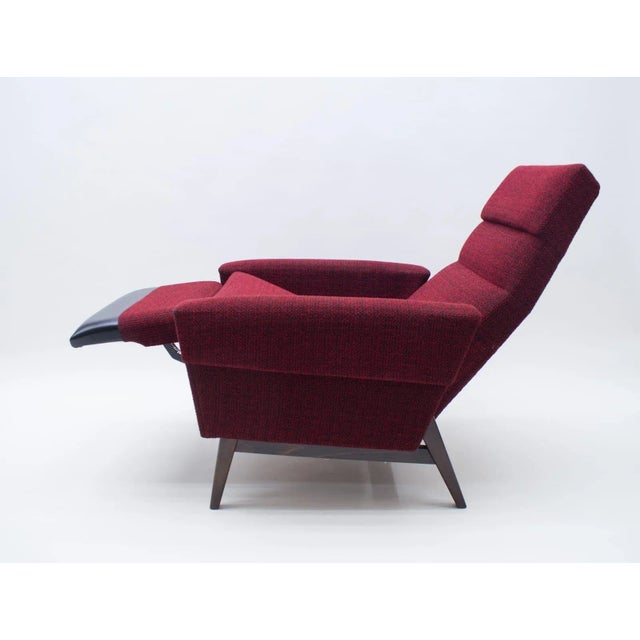 1960s Scandinavian Wooden and Fabric Lounge Chair, 1960s For Sale - Image 5 of 16