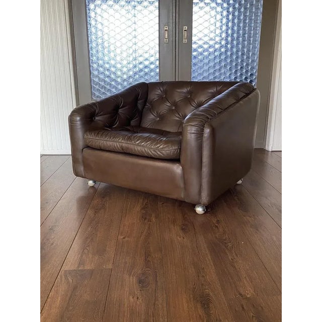 Artifort Vintage Leather C610 Lounge Chair by Geoffrey Harcourt for Artifort, 1960s For Sale - Image 4 of 13