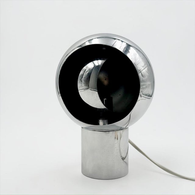 Space Age Chrome Table Lamp with Rotating Eclipse Shade, 1970s For Sale - Image 15 of 15