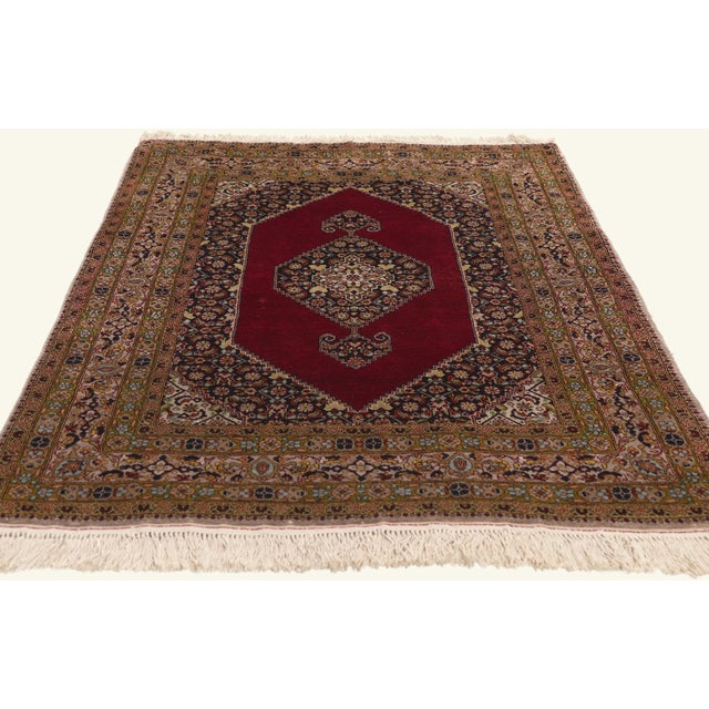 English Vintage Persian Qum Rug, 03'01 X 04'09 For Sale - Image 3 of 10