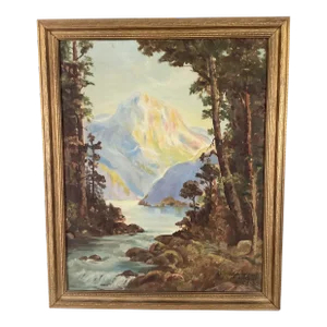 Rocky Mountain Landscape W Stream by James Lipari 1936