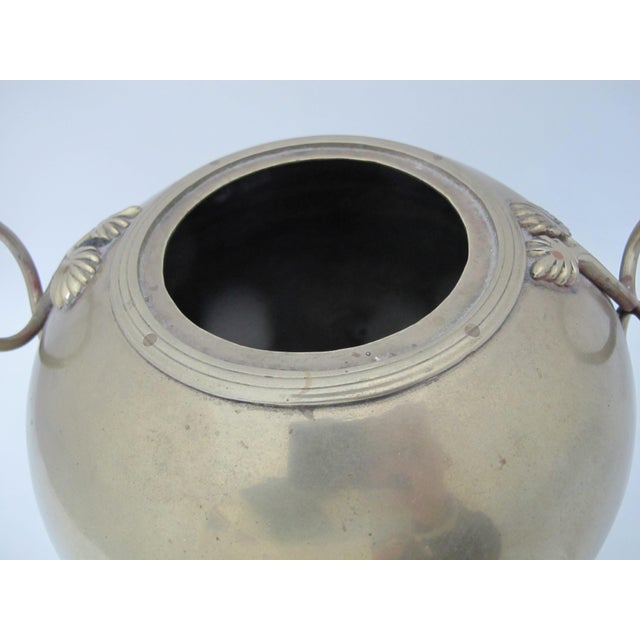 Large Covered Brass Kamandal Water Pot With Leaf Accented Handles For Sale In Portland, OR - Image 6 of 12