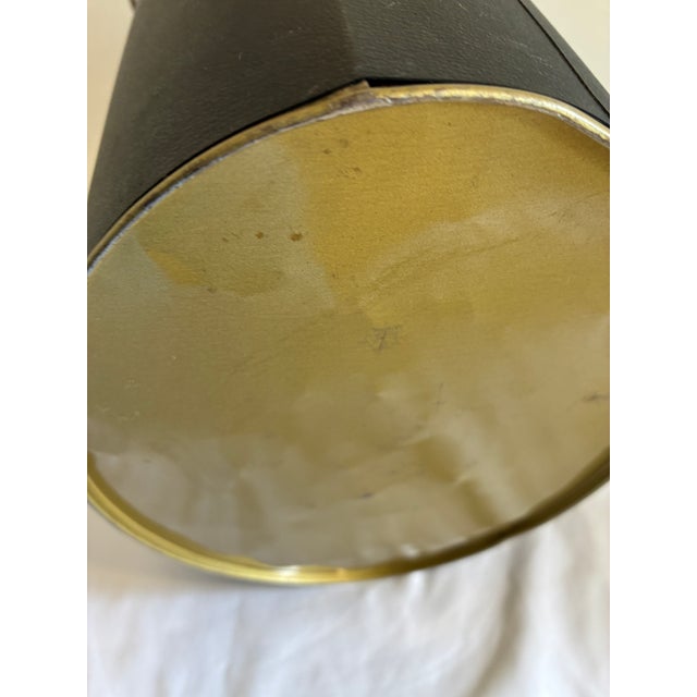 Vintage Mid-Century Black & Gold Wastebasket With Handle For Sale - Image 12 of 12