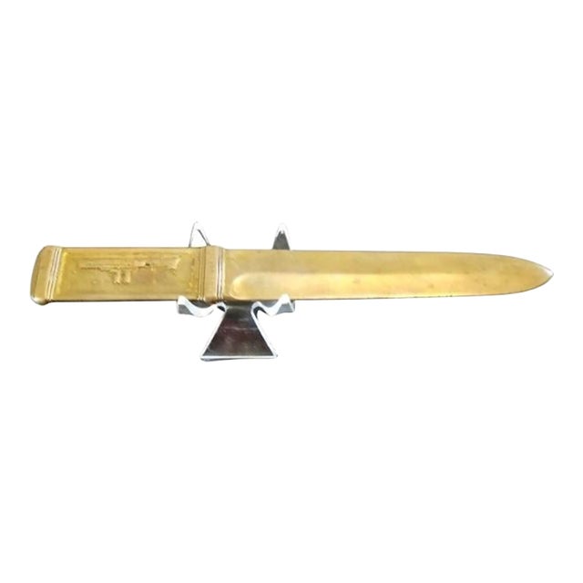 Tiffany & Co Waldorf Astoria American Uss Maine Antique Bronze Letter Opener For Sale