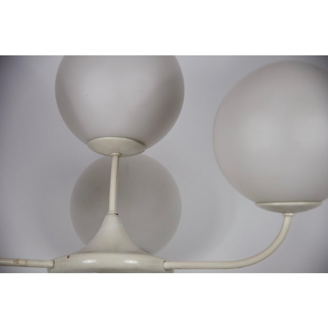 1960s Mid-Century Space Age White 4-Arm Floor Lamp attributed to Max Bill for Temde, 1960s For Sale - Image 5 of 12