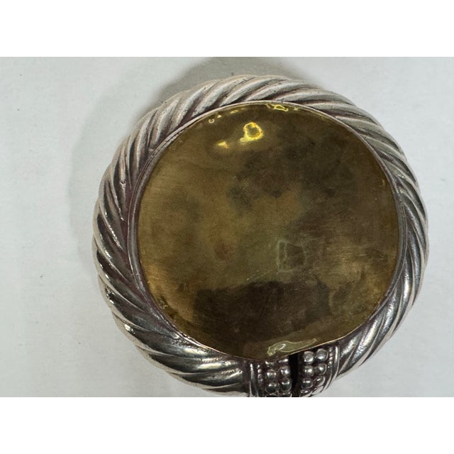 Early 20th Century Moroccan Berber Silver Anklet Converted to Brass-Lined Catchall For Sale In Little Rock - Image 6 of 9