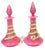 Glass Pair French Pink Opaline Perfume Bottles with Green Serpents Attrib. Baccarat For Sale - Image 7 of 13