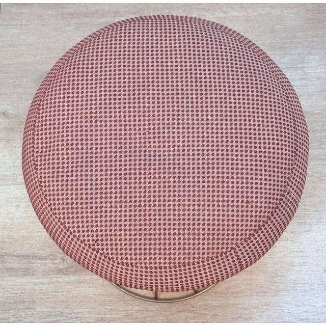 Mid 20th Century Mid-Century Gold Hour Glass Red Polka Dot Round Vanity Stool For Sale - Image 5 of 10