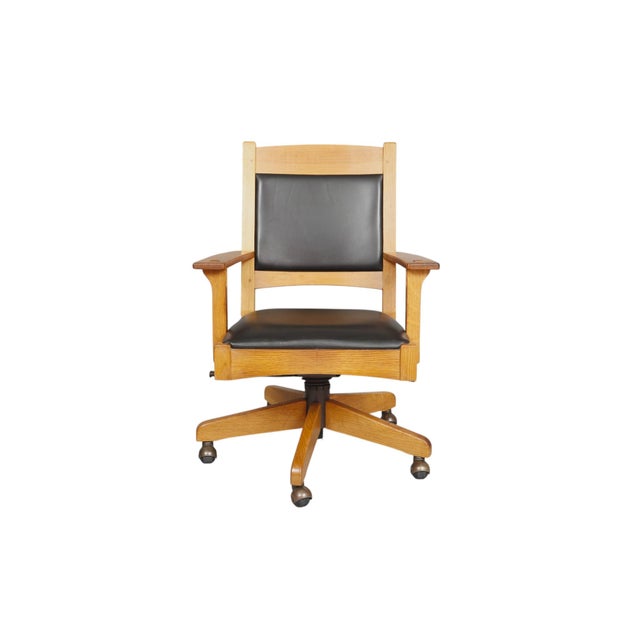 American Stickley Swivel Tilt Desk Chair For Sale - Image 3 of 11