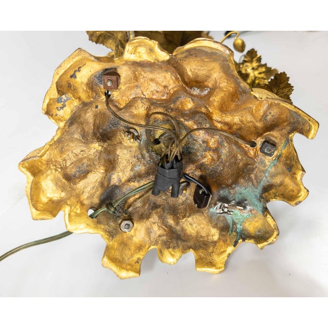 19th Century Electrified Floral Poppy Flower Bronze Candelabra Table Lamp For Sale - Image 18 of 18