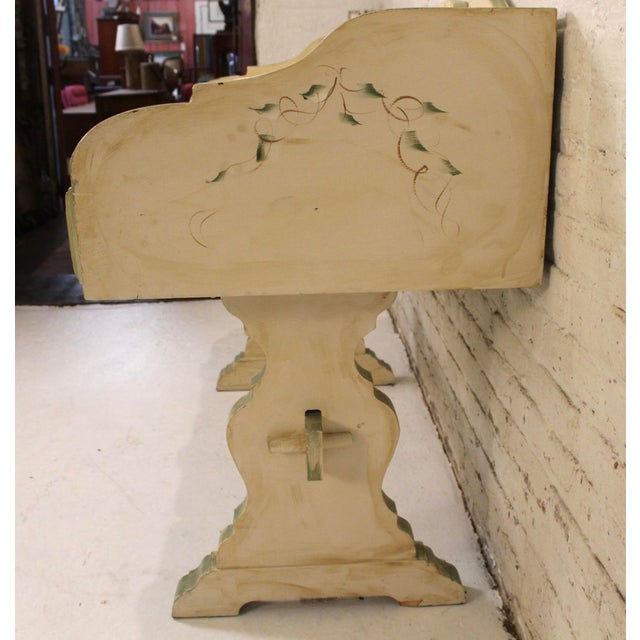 Wood Mid 20th Century Antique Style Hand-Painted Desk With Dragonfly and Ivy Motifs For Sale - Image 7 of 16