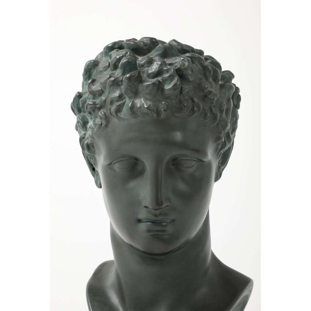 Black French Plaster Dark Hermès Bust For Sale - Image 8 of 8