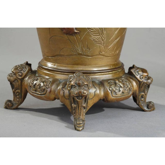 Gold Chinese Style Kerosene Lamps with Birds, Set of 2 For Sale - Image 8 of 18