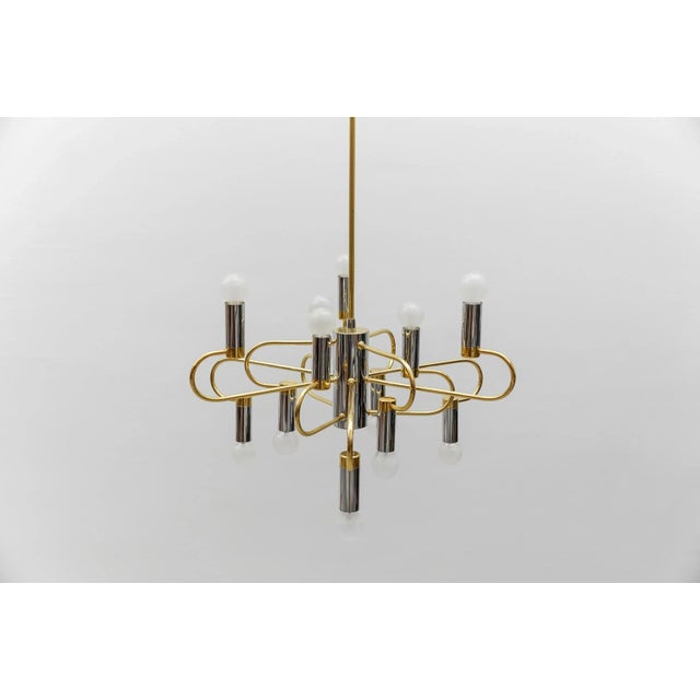 1960s Mid-Century Modern Bicolor Orbit Ceiling Lamp, Italy, 1960s For Sale - Image 5 of 16