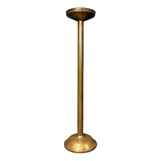 Large Antique Brass Stand or Column For Sale