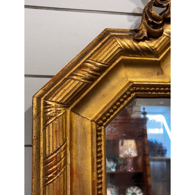 Glass 19th Century Louis Philippe Mirror With Crest For Sale - Image 7 of 12
