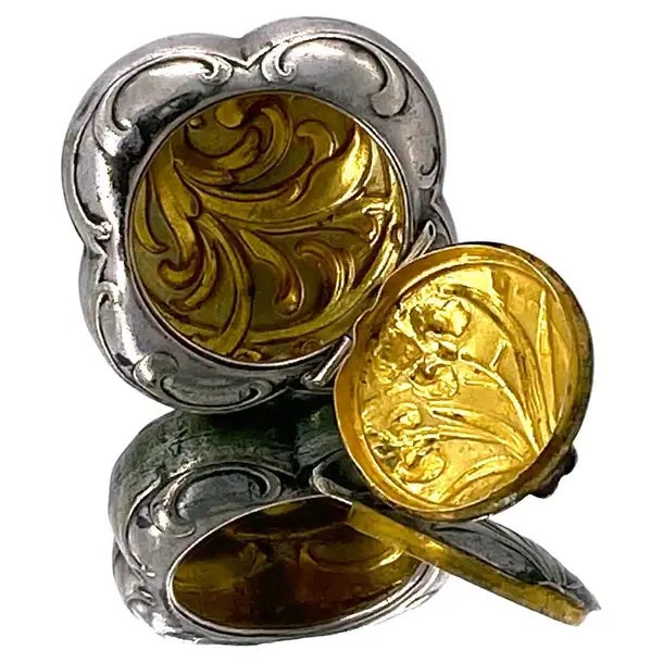 Art Nouveau Antique Art Nouveau Silver Gilt Chatelaine Box, Austria, C. 1890-1900 For Sale - Image 3 of 6