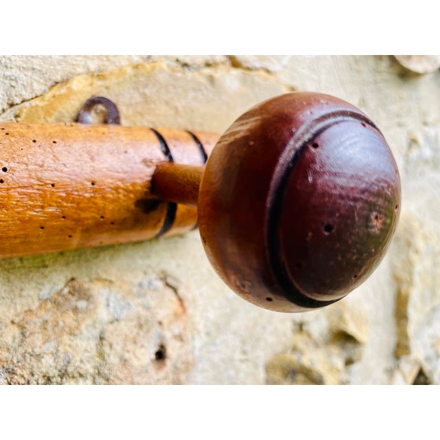 Mid-Century Modern Faux Bamboo Wall Mounted Coat Rack, 1940s For Sale - Image 9 of 17