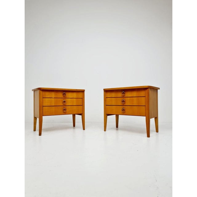 Mid-Century German Beech Bedside Tables from Wk Möbel, 1960s, Set of 2 For Sale - Image 11 of 11