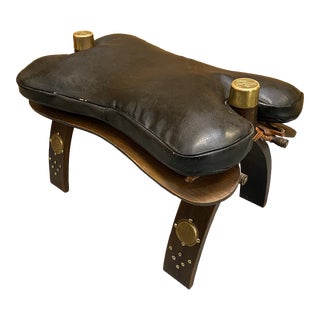 Vintage Camel Saddle Ottoman For Sale