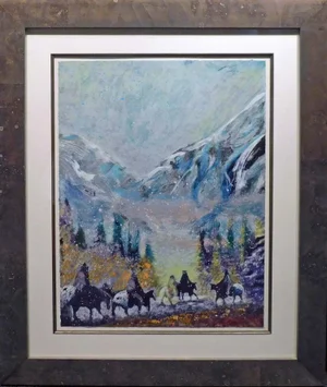 Earl Biss "Autumn Mountain Haze" Serigraph Print, Custom Framed, Hand Signed 1996