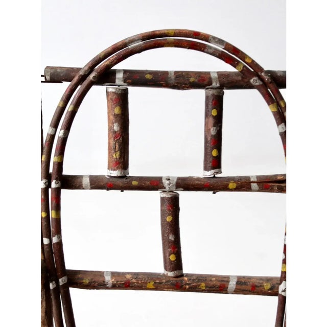 Antique Adirondack Painted Twig Children's Rocking Chair For Sale - Image 10 of 10