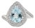 2.07Ct Pear-Cut Aquamarine Diamond Cluster Ring in 18k White Gold Size 5 For Sale