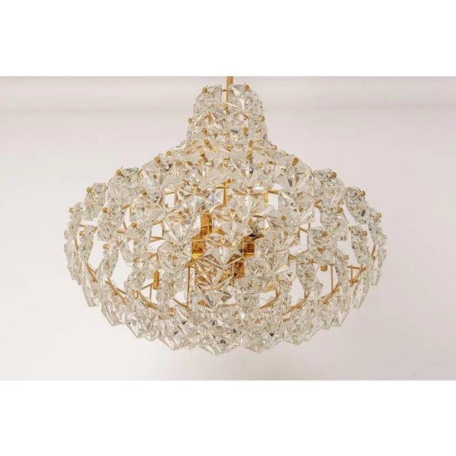 Huge Brass and Crystal Glass Chandelier by Kinkeldey, Germany, 1970s For Sale - Image 11 of 16