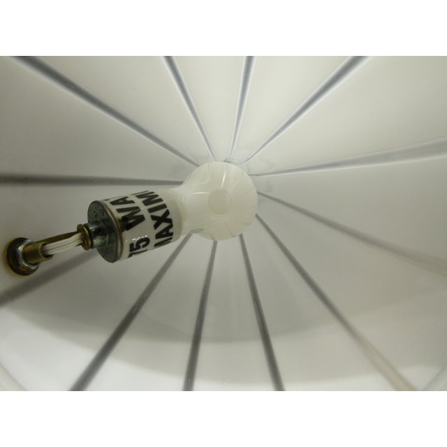 Pair of Large Italian Vetri Murano Glass White and Striped Horn/Conical Shaped Table Lamps For Sale - Image 9 of 9