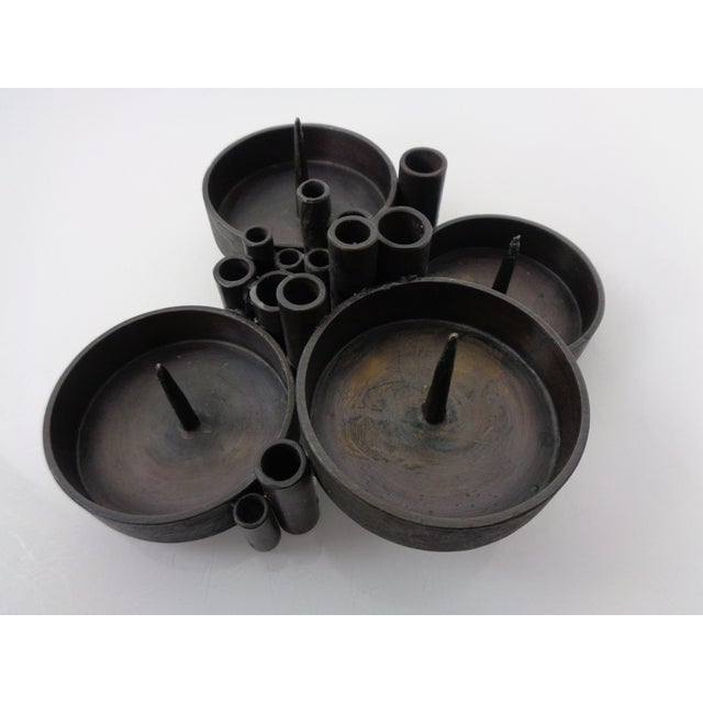 Brutalist Bronze Candleholder by Manfred Bergmeister for Ebersberg, Germany, 1960s For Sale - Image 12 of 18