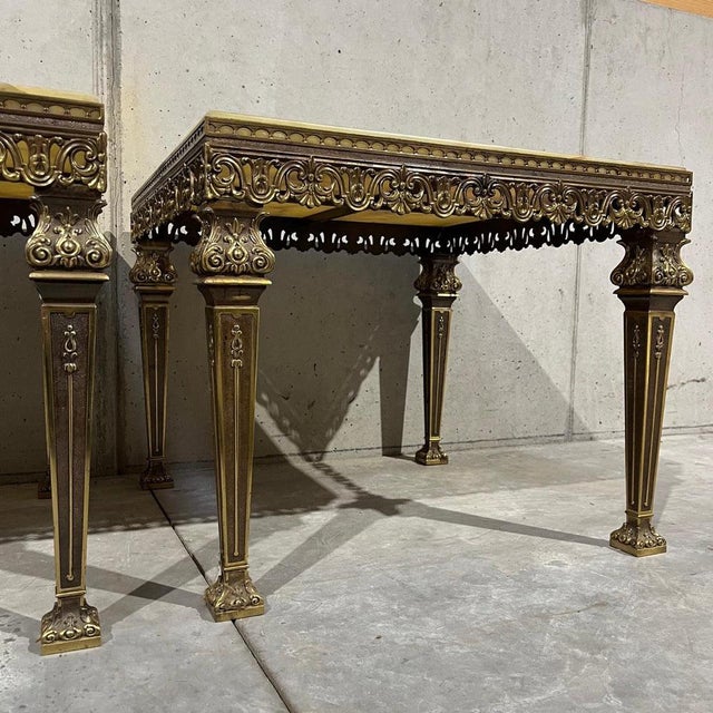 Metal Brass and Marble Living Room Tables, Set of 2 For Sale - Image 7 of 18