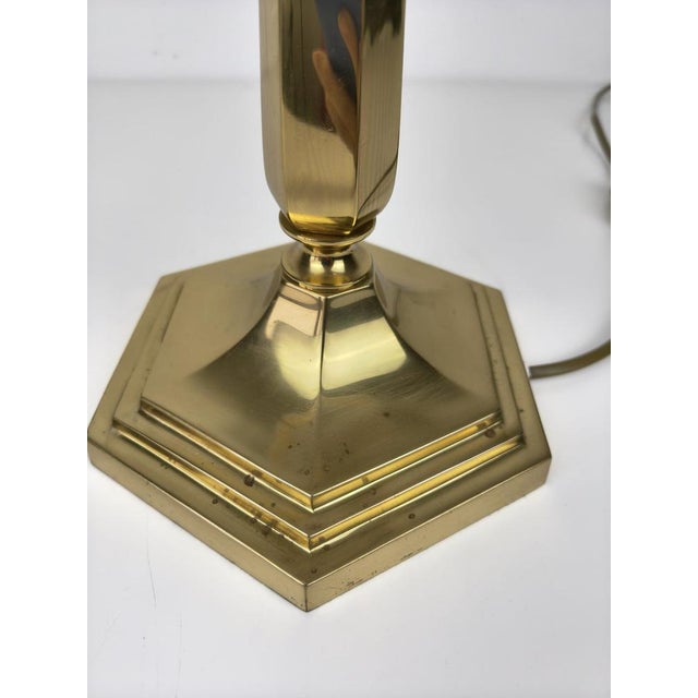 Metal Large Postmodern Brass and Marbled Glass Table Lamp, 1960s For Sale - Image 7 of 18