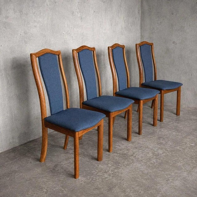 Wood Danish Teak and Oak High-Back Dining Chairs from Skovby, 1970s, Set of 4 For Sale - Image 7 of 7