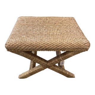 Palecek Woven Seagrass Ottoman/ Stool For Sale