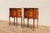 1940s Pair Antique French Louis XV Style Marble Top Inlaid Wood Nightstands, Circa 1940s For Sale - Image 5 of 18