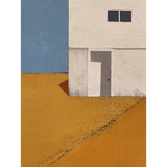 Golden Fields by Justin Wheatley | Acrylic on Canvas White Barn With Gold Fields For Sale In Denver - Image 6 of 12