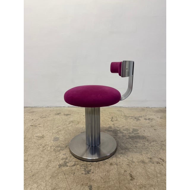 1990s Design for Leisure Art Deco Revival Low Counter Swivel Stools - Set of Four For Sale - Image 5 of 16