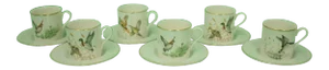 Set of 6 Circa 1950s Abercrombie & Fitch Pickard China Demitasse Cups & Saucers - 12 Pc