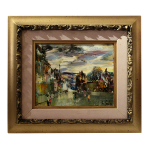 Marc Selva Rue De Paris Sous La Pluie Ii C. 1970 Painting