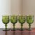 1960s Avocado Green Pressed Glass Goblets — Set of 4 For Sale - Image 13 of 13