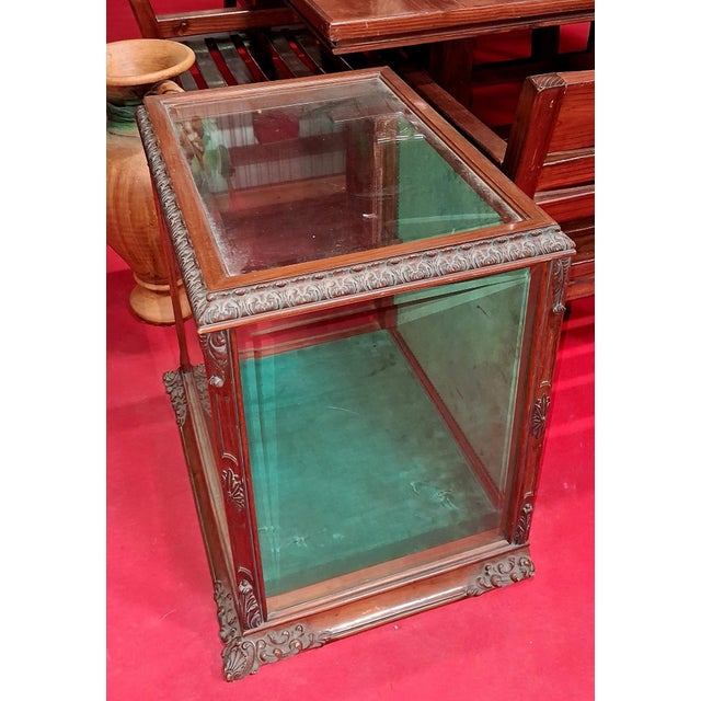 Walnut Countertop Display Case For Sale - Image 3 of 5