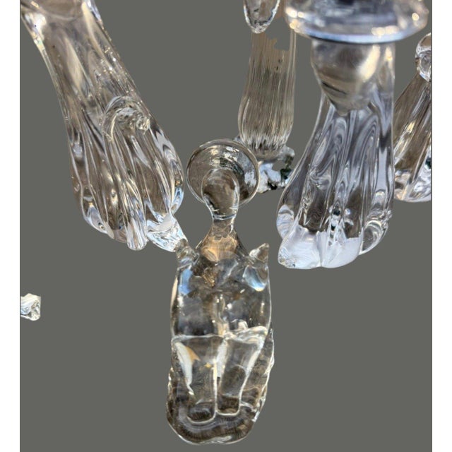 Transparent Vintage Christmas 1988 Enesco Accents Clear Art Glass Nativity 10-Pc Set For Sale - Image 8 of 13