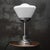 Art Deco Bauhaus Style Table or Desk Lamp with reeded opaline glass Diameter glass 25 cm / 9.8 inches Diameter base 15 cm...