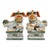 Mid 20th Century Chinese Famille Verte Style Glazed Ceramic Foo Dogs - A Pair For Sale