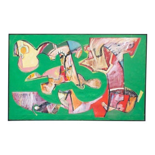 Late 20th Century Abstract Oil on Canvas Painting by James L. Bruch For Sale