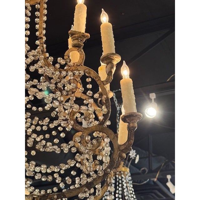 Metal 18th Century Italian Chandelier For Sale - Image 7 of 9