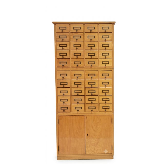 Vintage Beech Wood Filing Cabinet, 1960s For Sale - Image 3 of 7